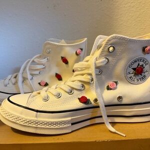 Rose Converse White High-Tops size 9
